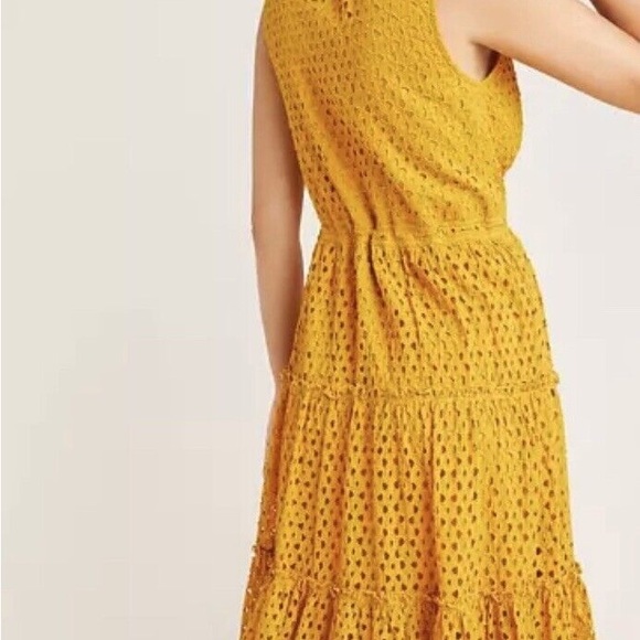 Frye x Anthropologie Nuri Eyelet Wrap Tie Dress - Picture 3 of 7